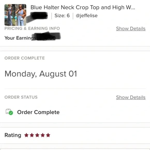 Blue Sleeveless Halter Neck Crop Top and High Waist Wide Leg Pants Two Piece Set - Picture 3 of 16